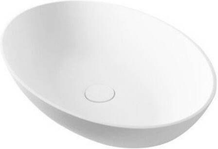 Sapho Waskom Thin Ovaal 60x40x14.5 cm Solid Surface Mat Wit