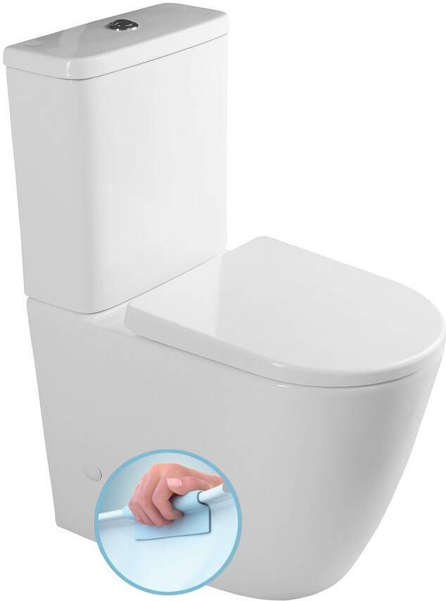 Sapho Turku staand toilet rimless duoblok verhoogd met softclose zitting wit online kopen