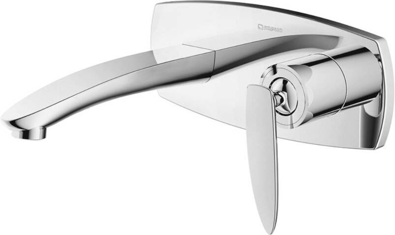 Sapho Wastafelmengkraan Inbouw Veneta 1-hendel Uitloop Recht 18.5 cm Chroom