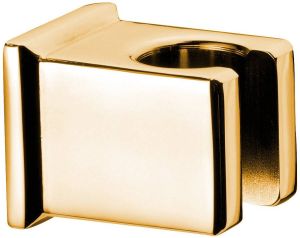 Sapho vierkante handdouchehouder met aansluiting 4.1x4.1cm goud