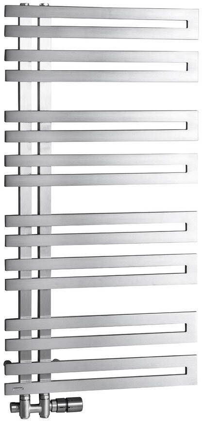 Sapho Volga handdoekradiator 308W 50x97 cm geborsteld roestvrij staal