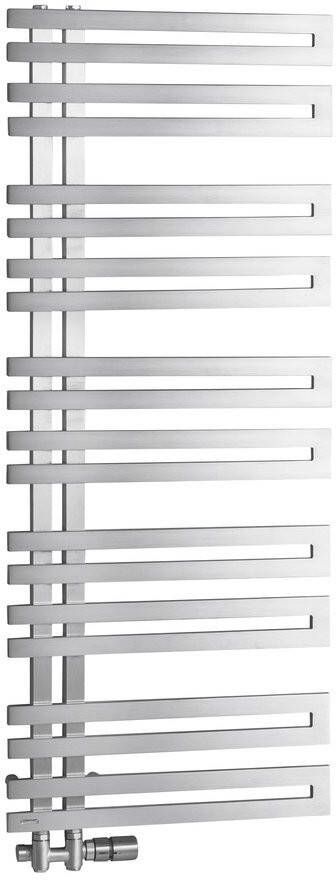 Sapho Designradiator Volga Recht 50x123.8 cm 311W Geborsteld RVS