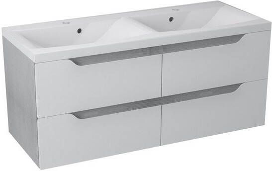 Sapho Wave II Badkamermeubel marmer MDF 120 cm wit licht grijs