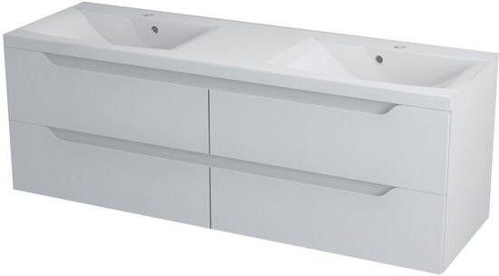 Sapho Wave II Badkamermeubel marmer MDF 150 cm wit