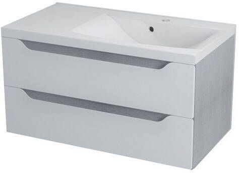 Sapho Wave II Badkamermeubel marmer MDF 90 cm wit licht grijs rechts