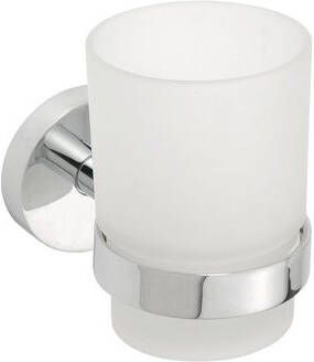 Sapho Bekerhouder X-Round Hangend 7x10 cm Chroom Melkglas
