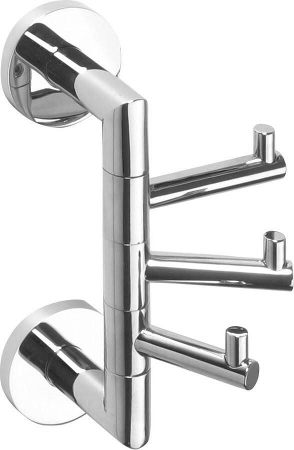 Sapho Drievoudige Handdoekhaak X-Round Draaibaar 10x19 cm Chroom