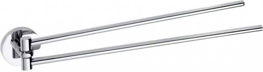Sapho X-Round Dubbele draaibare handdoekhouder 420mm chroom rond