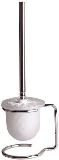 Sapho Toiletborstelhouder X-Round Vrijstaand 36x14x11 cm Chroom Melkglas