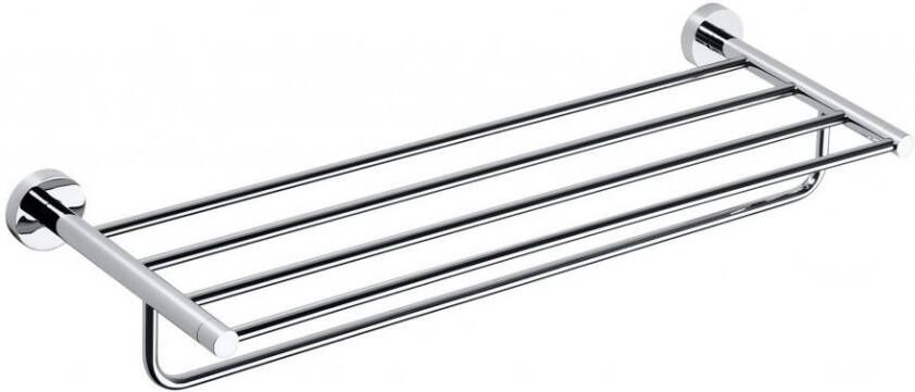 Sapho Dubbele Handdoekhouder X-Round Hangend met Plankopslag 65 cm Chroom