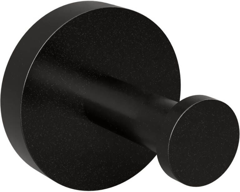 Sapho X-Round handdoekhaak mat zwart rond recht