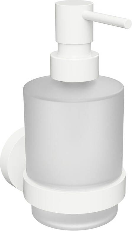 Sapho X-Round wand zeepdispenser mat glas mat wit