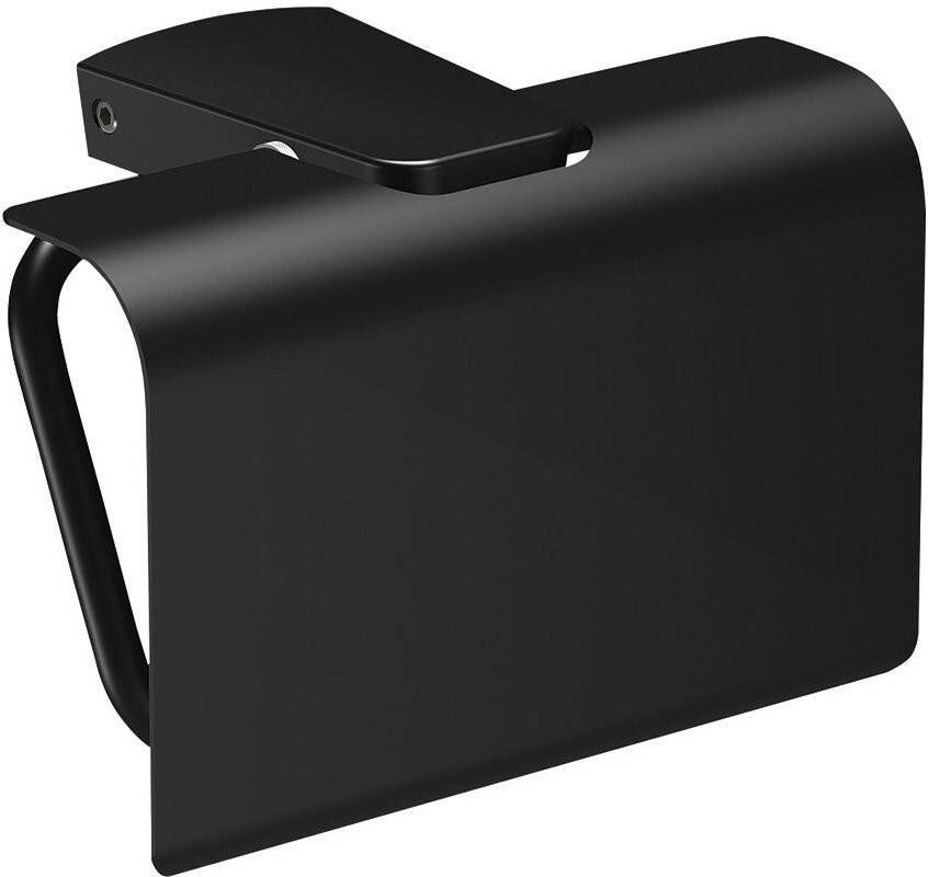 Sapho Toiletrolhouder Zen Black 13.6x9.9 cm met Klep Zwart