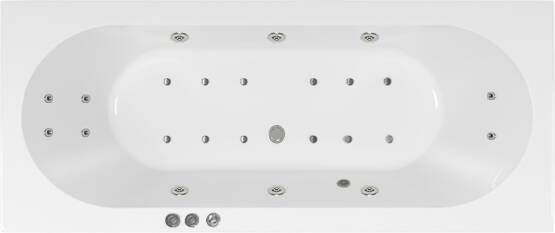 Sealskin bubbelbad met WP3 systeem en kleuren verlichting 190x90 wit