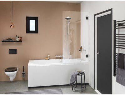 Sealskin I AM badwand 1 delig 750 breed 1600 hoog Mat zwart helder glas met antikalk CSK010755195100 - Foto 3