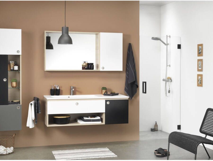 Sealskin I AM Draaideur 70x200cm voor nis mat zwart 8mm helder veiligheidsglas met antikalk CCK200706195100 - Foto 4