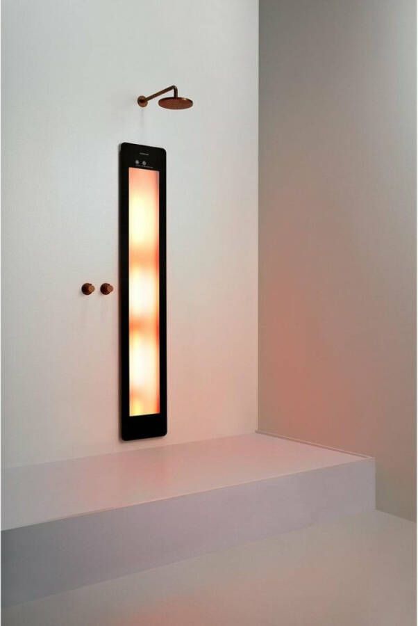 Sunshower Round Plus L infrarood + UV licht inbouw 185x33x10cm full body Black L0600-L0102