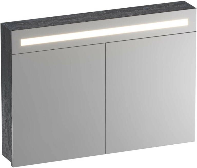Saniclass 2.0 spiegelkast 100x70x15cm verlichting geintegreerd met 2 links en rechtsdraaiende spiegeldeuren MFC Metal SK TW100ME online kopen