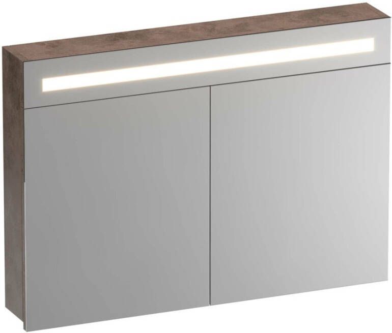 Saniclass 2.0 spiegelkast 100x70x15cm verlichting geintegreerd met 2 links- en rechtsdraaiende spiegeldeuren MFC Rusty SK-TW100RU - Foto 2