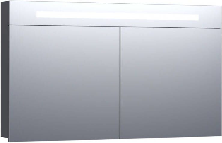 BRAUER 2.0 Spiegelkast 120x70x15cm verlichting geintegreerd 2 links- en rechtsdraaiende spiegeldeuren MFC black wood 7214