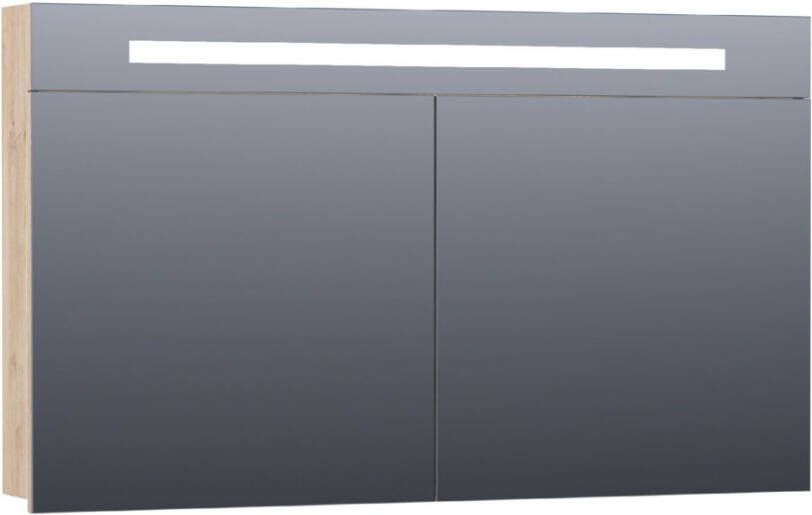 BRAUER 2.0 Spiegelkast 120x70x15cm verlichting geintegreerd 2 links- en rechtsdraaiende spiegeldeuren MFC sahara 7329