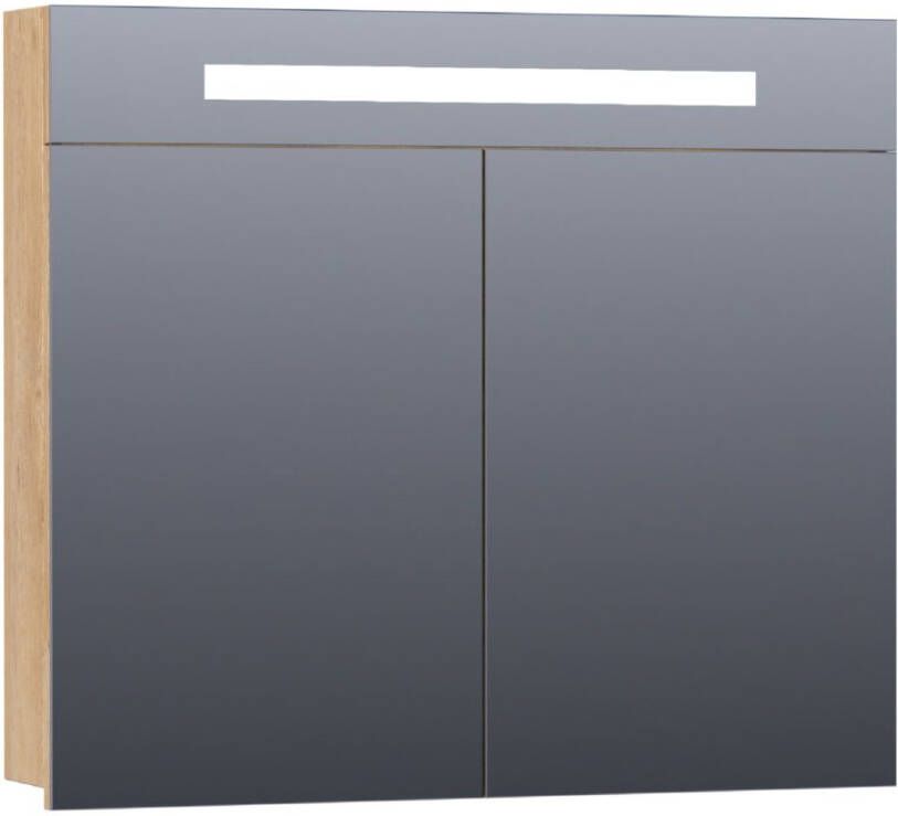 BRAUER 2.0 Spiegelkast 80x70x15cm verlichting geintegreerd 2 links- en rechtsdraaiende spiegeldeuren MFC nomad 7332 - Foto 2