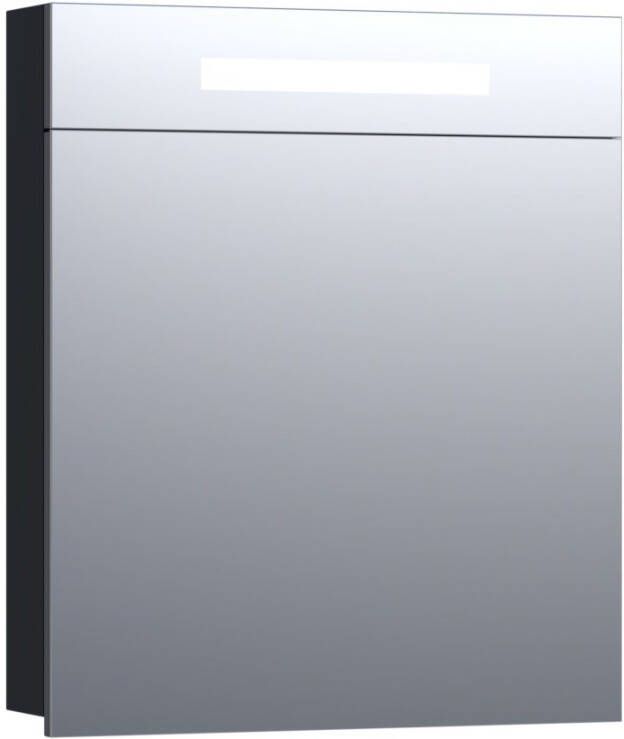 BRAUER 2.0 Spiegelkast 60x70x15cm verlichting geintegreerd 1 rechtsdraaiende spiegeldeur MFC black wood 7205