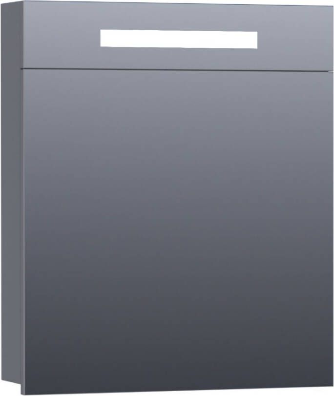 Saniclass 2.0 spiegelkast 60x70x15cm verlichting geintegreerd met 1 rechtsdraaiende spiegeldeur MDF hoogglans Grijs 7284 - Foto 2