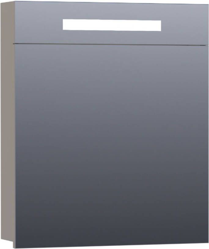 BRAUER 2.0 Spiegelkast 60x70x15cm verlichting geintegreerd 1 rechtsdraaiende spiegeldeur MDF hoogglans taupe 7279