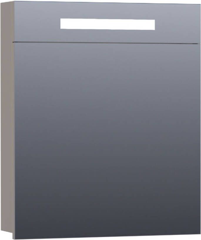 Saniclass 2.0 spiegelkast 60x70x15cm verlichting geintegreerd met 1 rechtsdraaiende spiegeldeur MDF mat Taupe 7299 - Foto 2