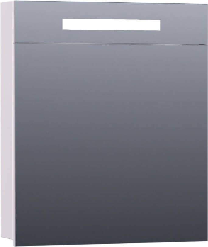 Saniclass 2.0 spiegelkast 60x70x15cm verlichting geintegreerd met 1 rechtsdraaiende spiegeldeur MDF mat Wit 7294