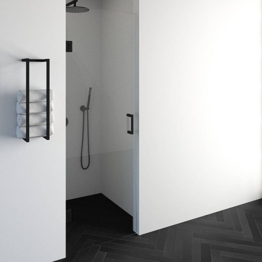 Brauer Void nisdeur helder glas 100x200 omkeerbaar incl. glascoating PVD RVS-kleurig geborsteld GS-VON1H100200NG - Foto 4