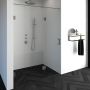 Saniclass Create douchedeur 150x200cm 2 delig profielloos met antikalk en 8mm veiligheidsglas geborsteld RVS 4JC15 - Thumbnail 2