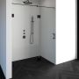 Saniclass Create douchedeur 160x200cm 2 delig profielloos met antikalk en 8mm veiligheidsglas zwart mat 4JC15 - Thumbnail 2