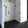 Saniclass Create douchedeur 170x200cm 2 delig profielloos met antikalk en 8mm veiligheidsglas zwart mat 4JC15 - Thumbnail 2