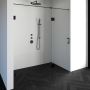 Saniclass Create douchedeur 190x200cm 2 delig profielloos met antikalk en 8mm veiligheidsglas zwart mat 4JC15 - Thumbnail 2