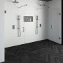 Brauer 4JC17 3-delige nisopstelling inloopwand met nisdeuren aaneengeschakeld 300cm (80 140 80) gunmetal geborsteld - Thumbnail 3