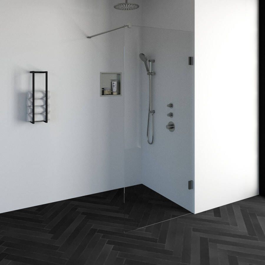 Brauer Void inloopdouche helder glas 90x200 incl. glascoating PVD RVS-kleurig geborsteld GS-VOI1H90200NG
