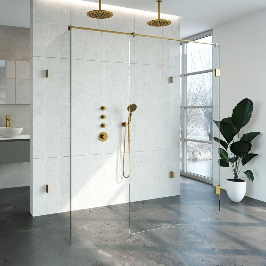 Tapo Creative inloopdouche XL 180x100 goud