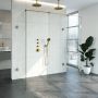 Saniclass Create Inloopdouche XL 180x200x100cm profielloos met antikalk en 8mm veiligheidsglas Goud geborsteld 4JC6 - Thumbnail 4