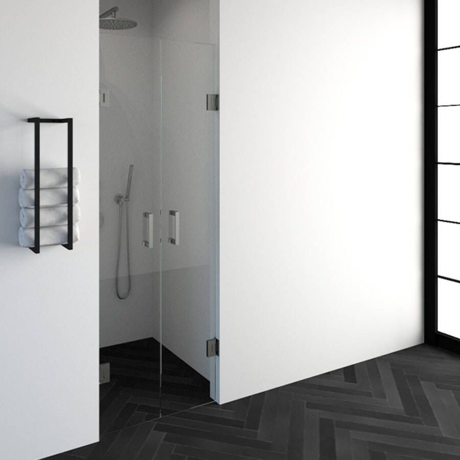 Saniclass Create pendeldeuren 70x200cm profielloos met antikalk en 8mm veiligheidsglas geborsteld RVS 4JC16 - Foto 2