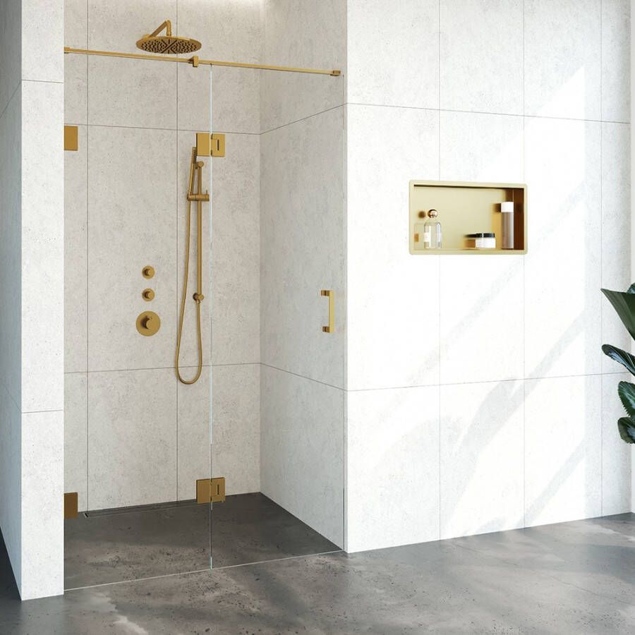 Topa Creative profielloze nisdeur links 2 delig 120 breedte deur 60 goud