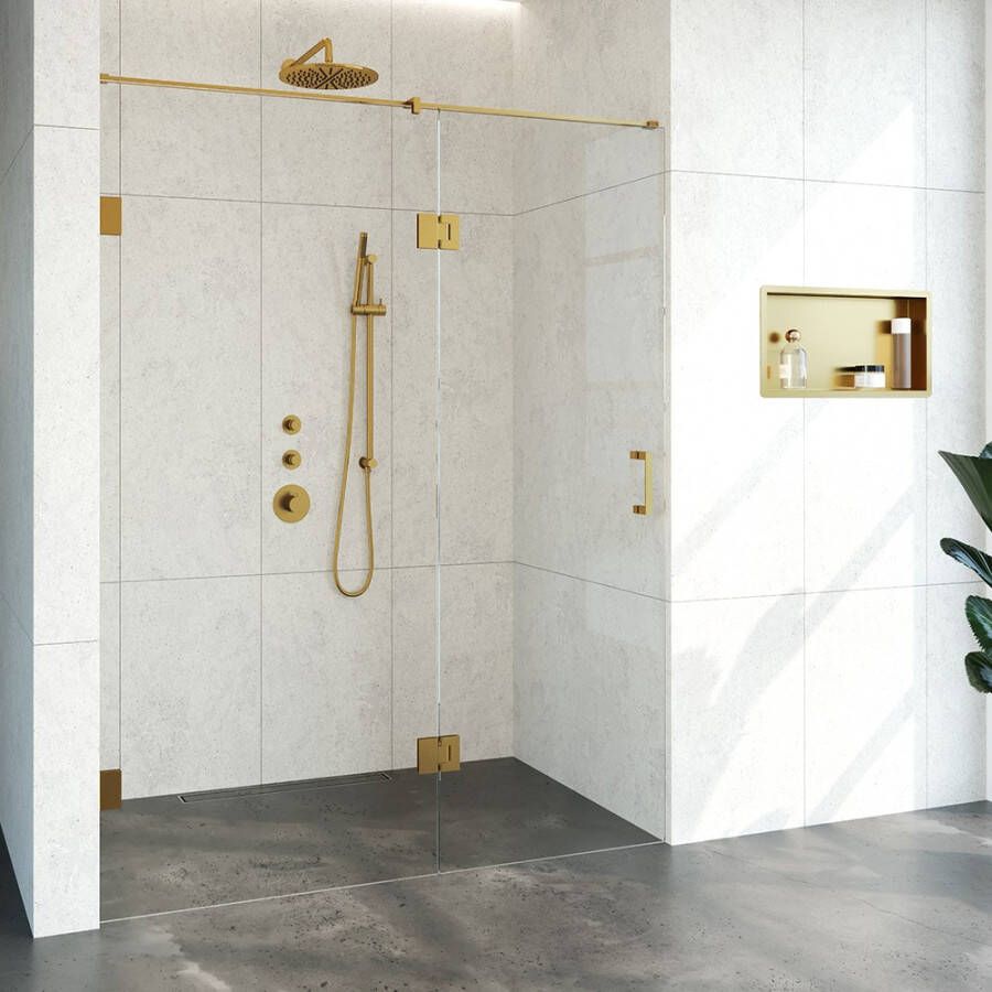 Topa Creative profielloze nisdeur links 2 delig 160 breedte deur 70 goud