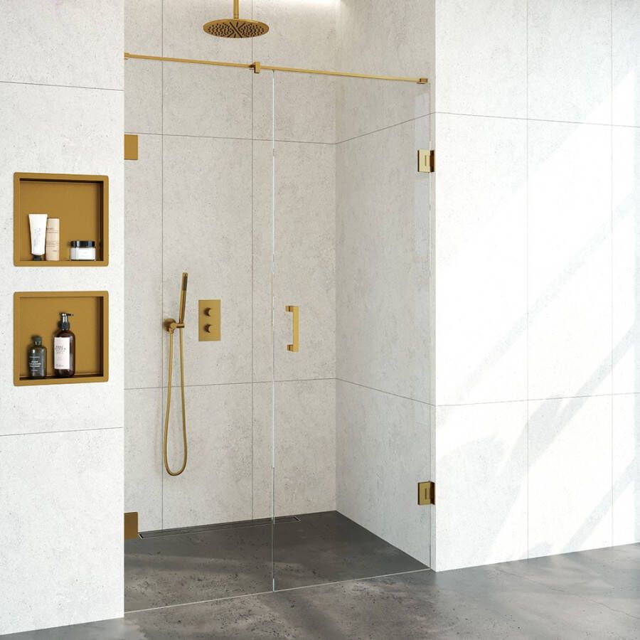 Topa Creative profielloze nisdeur rechts 2 delig 130 breedte deur 70 goud