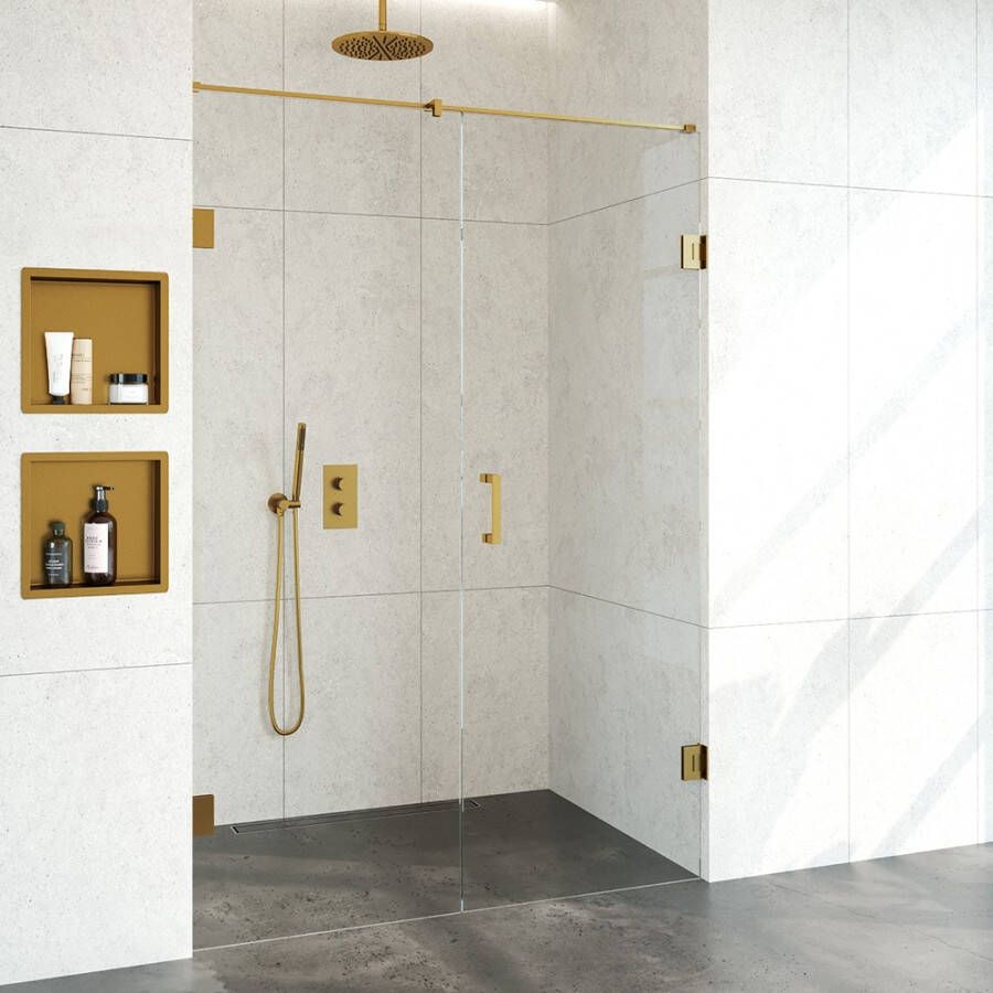 Topa Creative profielloze nisdeur rechts 2 delig 140 breedte deur 70 goud