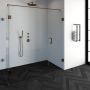Saniclass Create douchecabine rechthoek 3 delig 100x120cm profielloos met antikalk en 8mm veiligheidsglas geborsteld RVS 4JC10 - Thumbnail 3