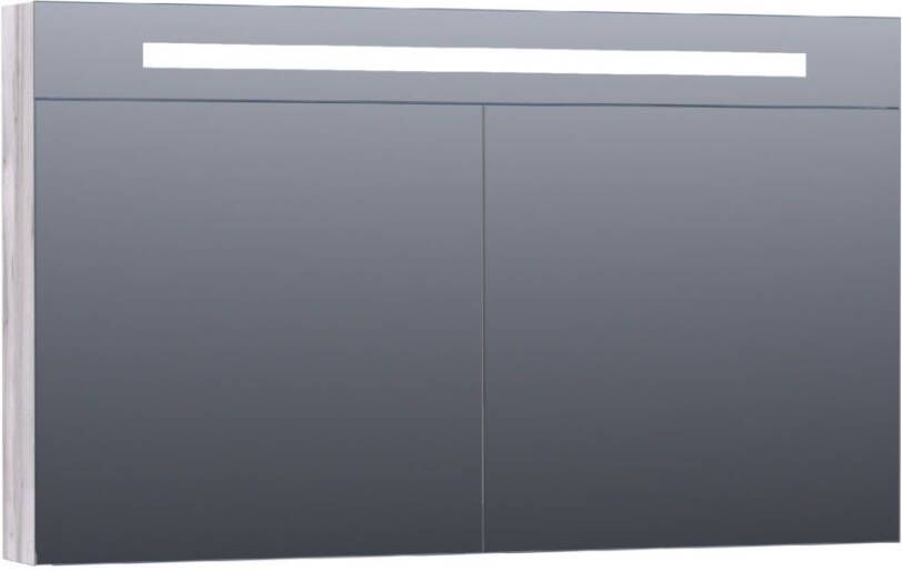 BRAUER Double Face Spiegelkast 120x70x15cm verlichting geintegreerd 2 links- rechtsdraaiende spiegeldeur MFC Birch SK-DF120BR