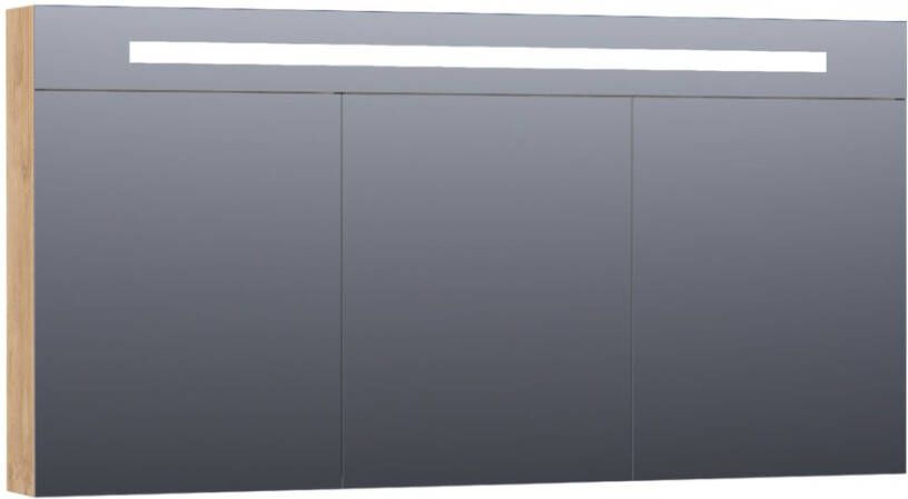 BRAUER Double Face Spiegelkast 140x70x15cm verlichting geintegreerd 3 links- rechtsdraaiende spiegeldeur MFC nomad 7379