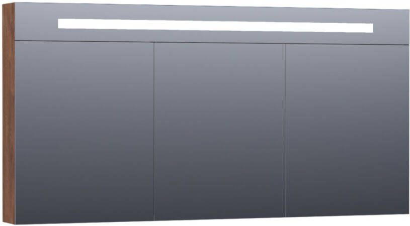 BRAUER Double Face Spiegelkast 140x70x15cm verlichting geintegreerd 3 links- rechtsdraaiende spiegeldeur MFC viking shield 7391