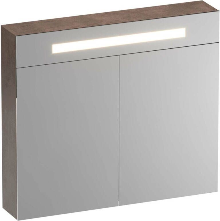IChoice Double Face spiegelkast 80x70cm LED verlichting boven rusty